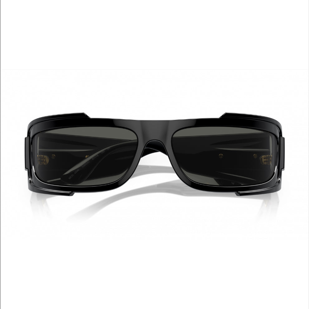 Versace Sunglasses Black Gold Medusa Glossy Wrap