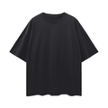 Black Plain Oversize Deep Drop Shoulder Tee