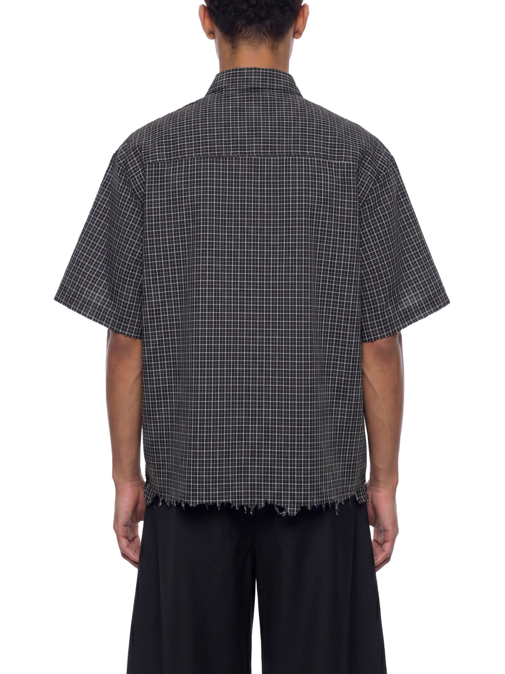 Distressed Plaid Boxy Shirt