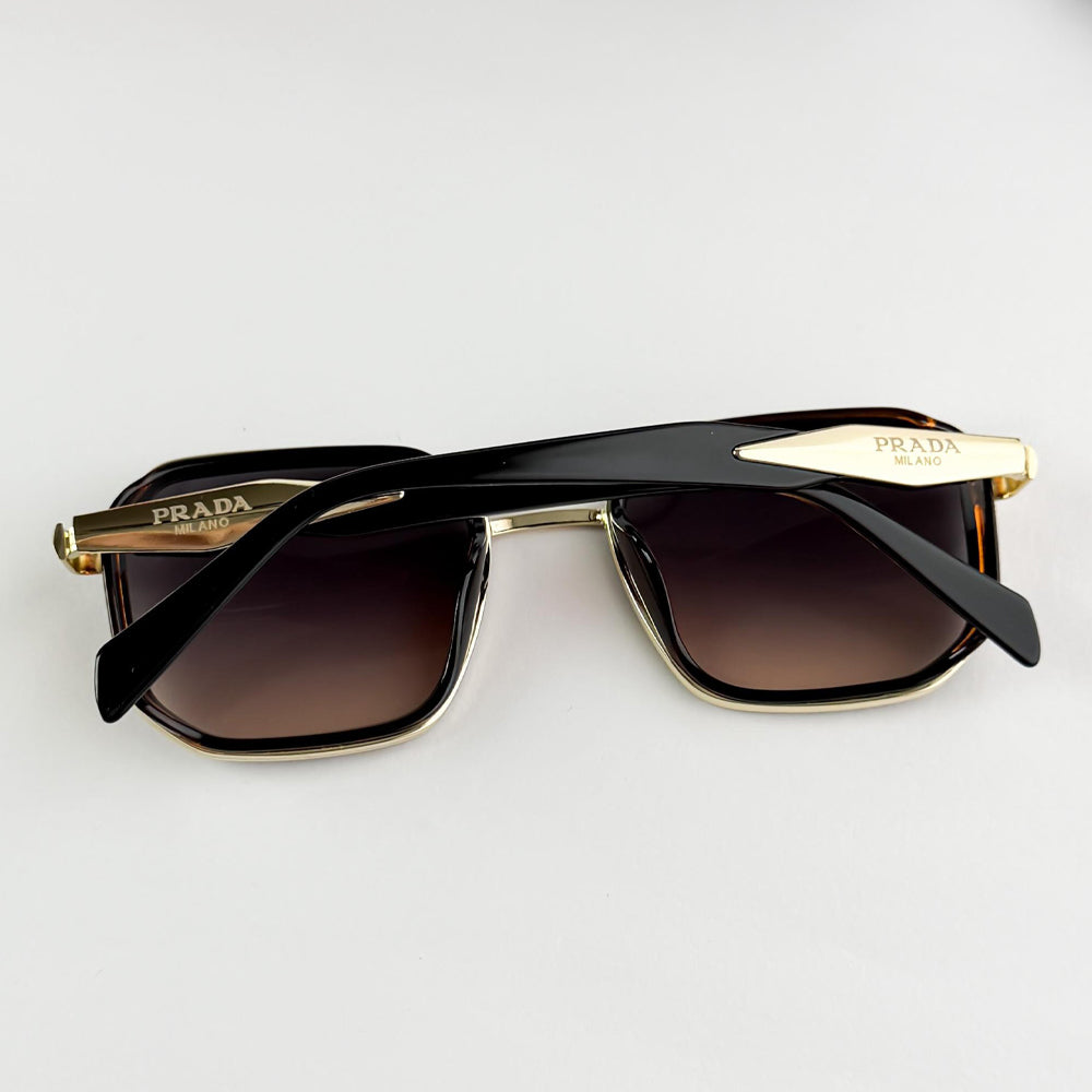 Prada Sunglasses Gold Amber Accented Frame