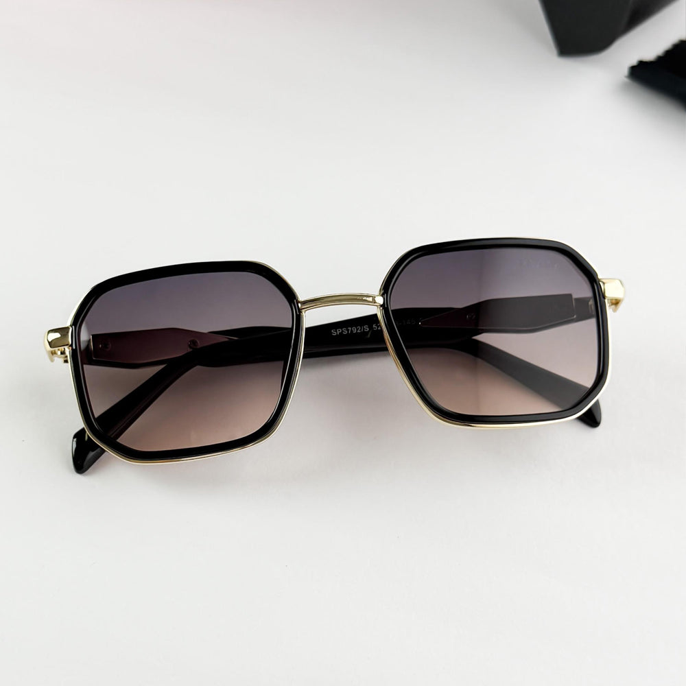 Prada Sunglasses Gold Amber Accented Frame