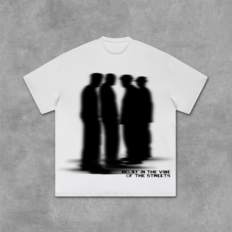 Shadow Characters Shadow Graphic Cotton T-Shirt Men