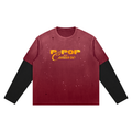 P-Pop Culture Karan Aujla Unisex Vintage Wash Distressed Layer T-Shirt