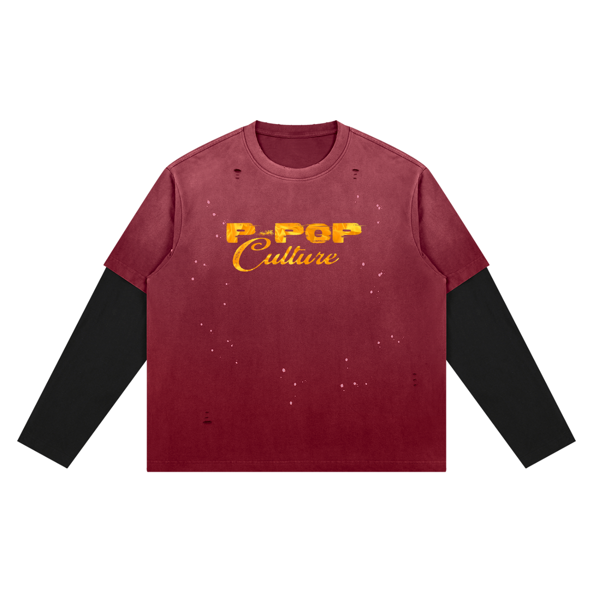 P-Pop Culture Karan Aujla Unisex Vintage Wash Distressed Layer T-Shirt