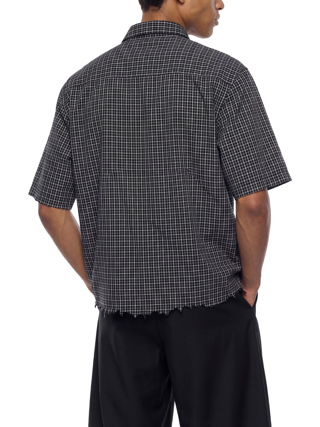 Distressed Plaid Boxy Shirt
