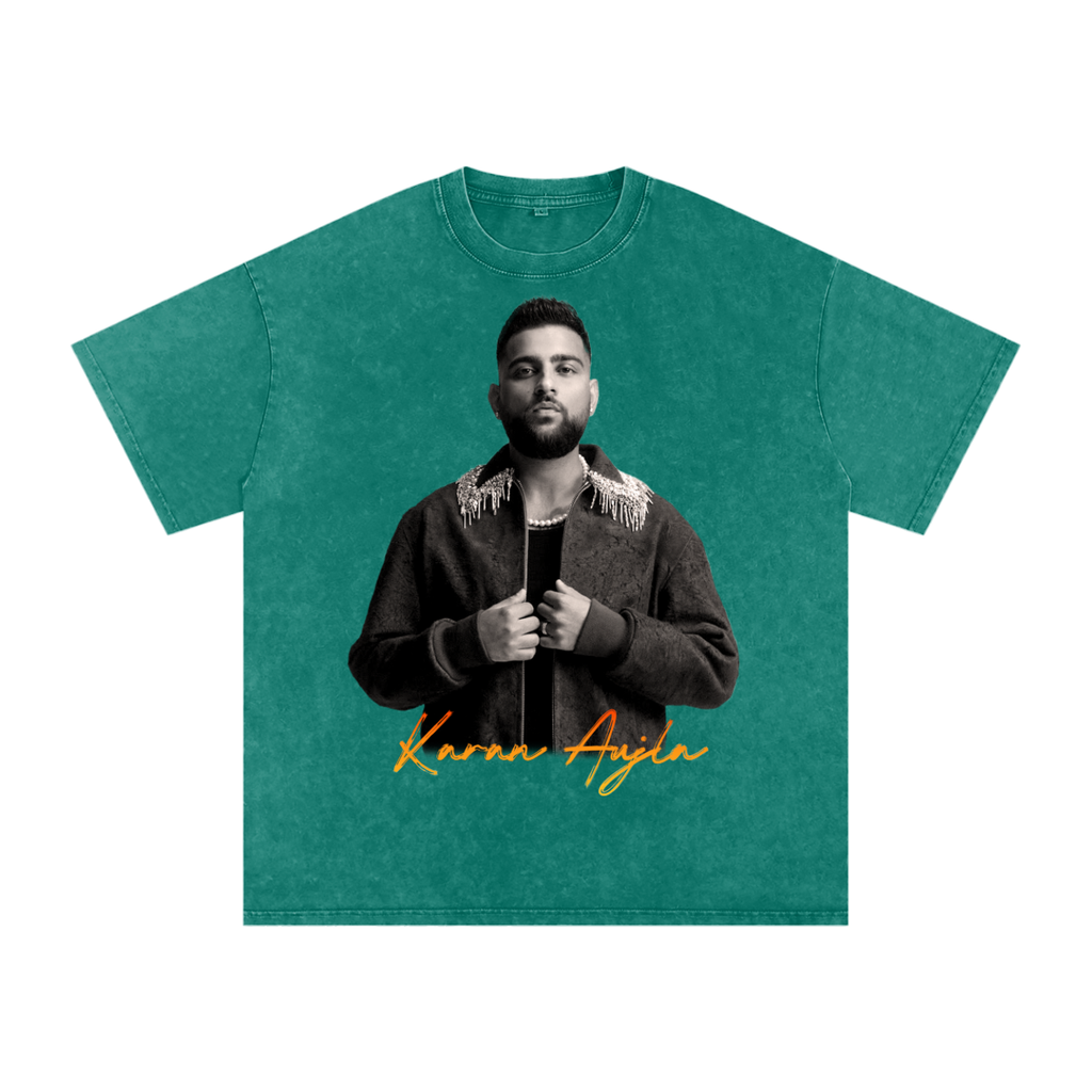 Karan Aujla Snow Washed Oversized Cotton T-Shirt