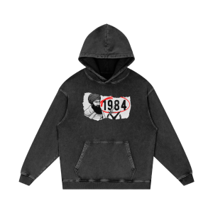 Sant Jarnail Singh Bhindranwale 1984 Acid Wash Oversize Hoodie