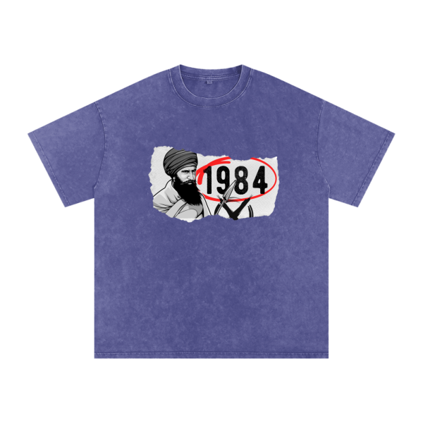 Sant Jarnail Singh Bhindranwale 1984 Acid Wash Oversize T Shirt - Image 9