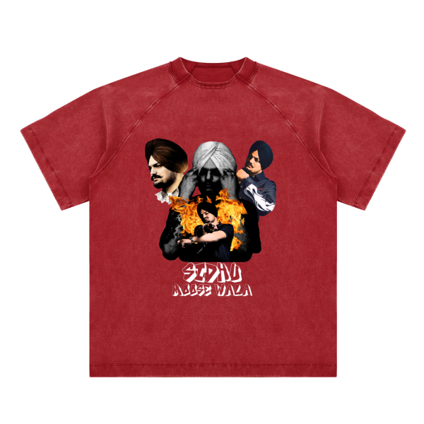 Sidhu Moose Wala Vintage Washed Cotton T Shirt - Image 5