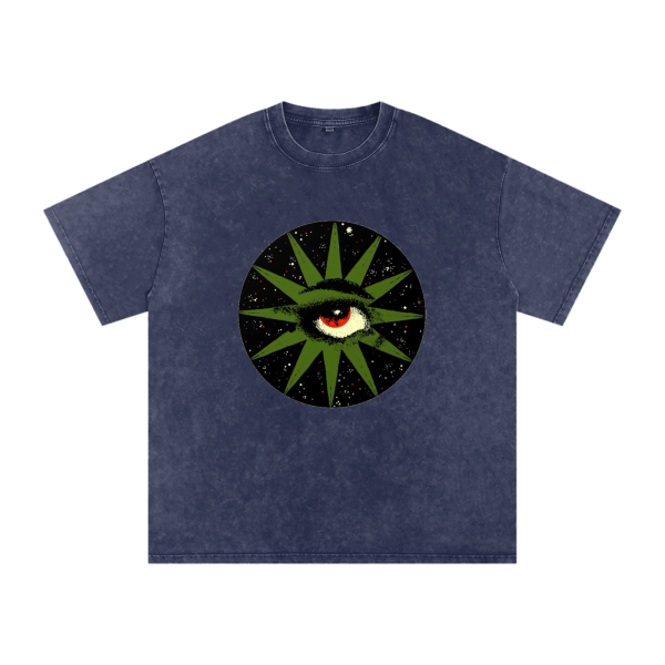 Unisex Galactic Eye Acid Wash Oversized Tee - Image 3