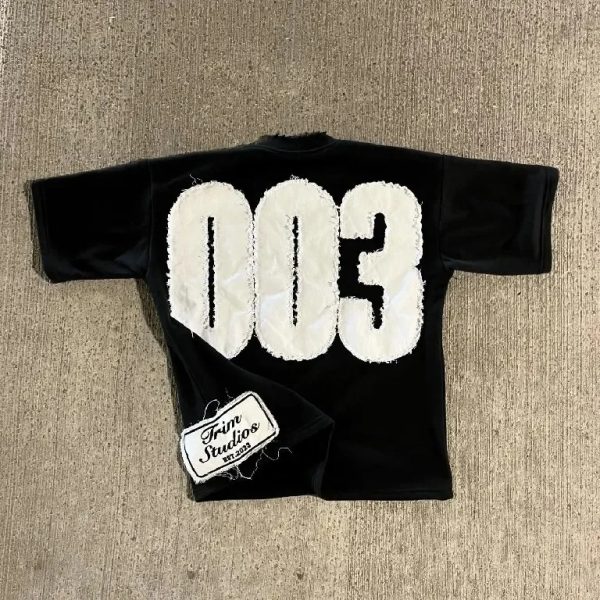 Number 003 Graphic Patch Oversized T Shirt - Image 2