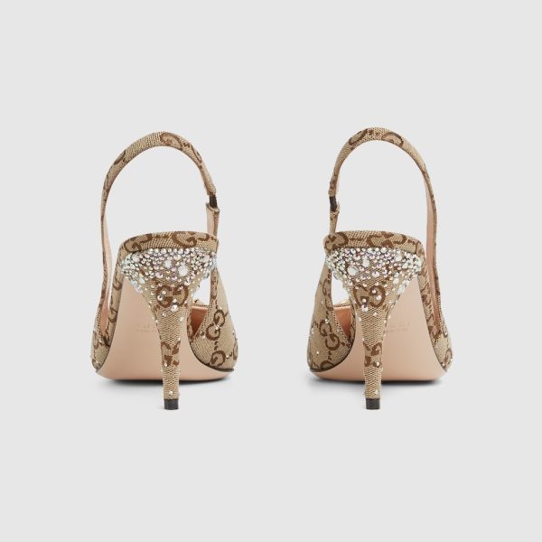 GUCCI WOMEN'S SLINGBACK PUMP WITH CRYSTAL HORSEBIT - Image 3