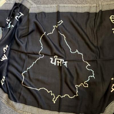 Punjabi Udda Aada Shawl With Punjab Map | Kurta Pajama | Punjabi Wedding Jaago Shawl