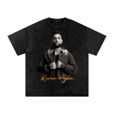 Karan Aujla Snow Washed Oversized Cotton T-Shirt