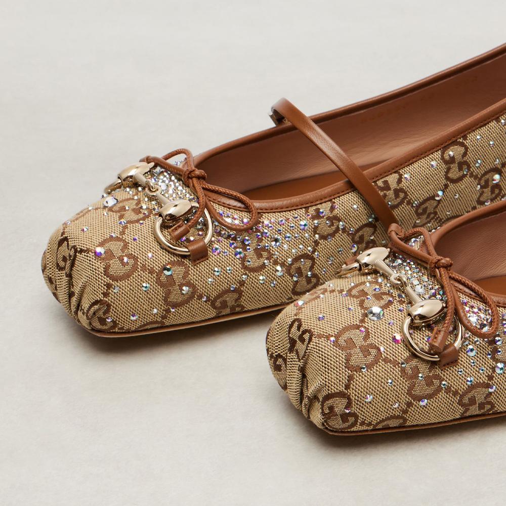 Women's GG crystal Horsebit ballet flat - Image 5