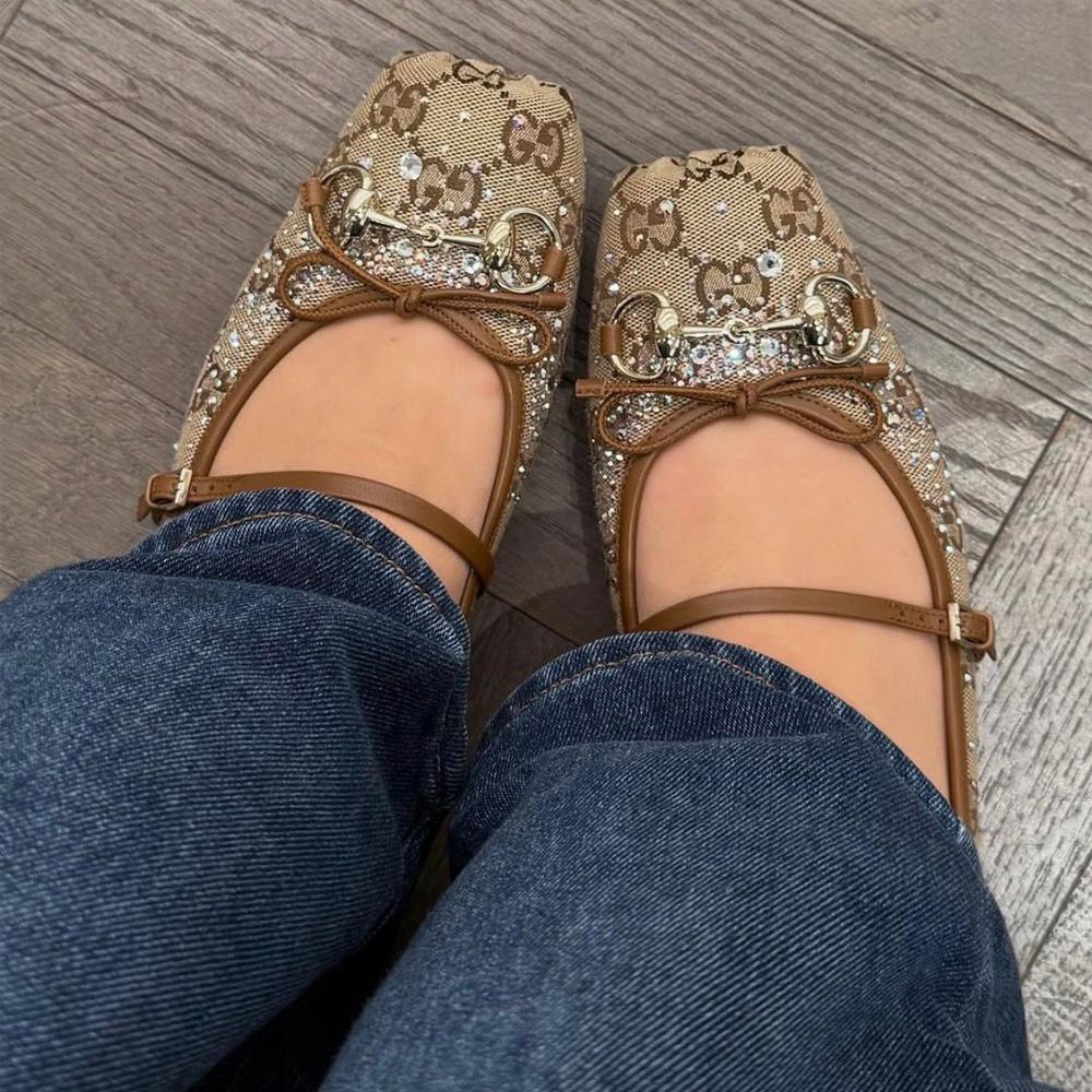 Women's GG crystal Horsebit ballet flat - Image 6